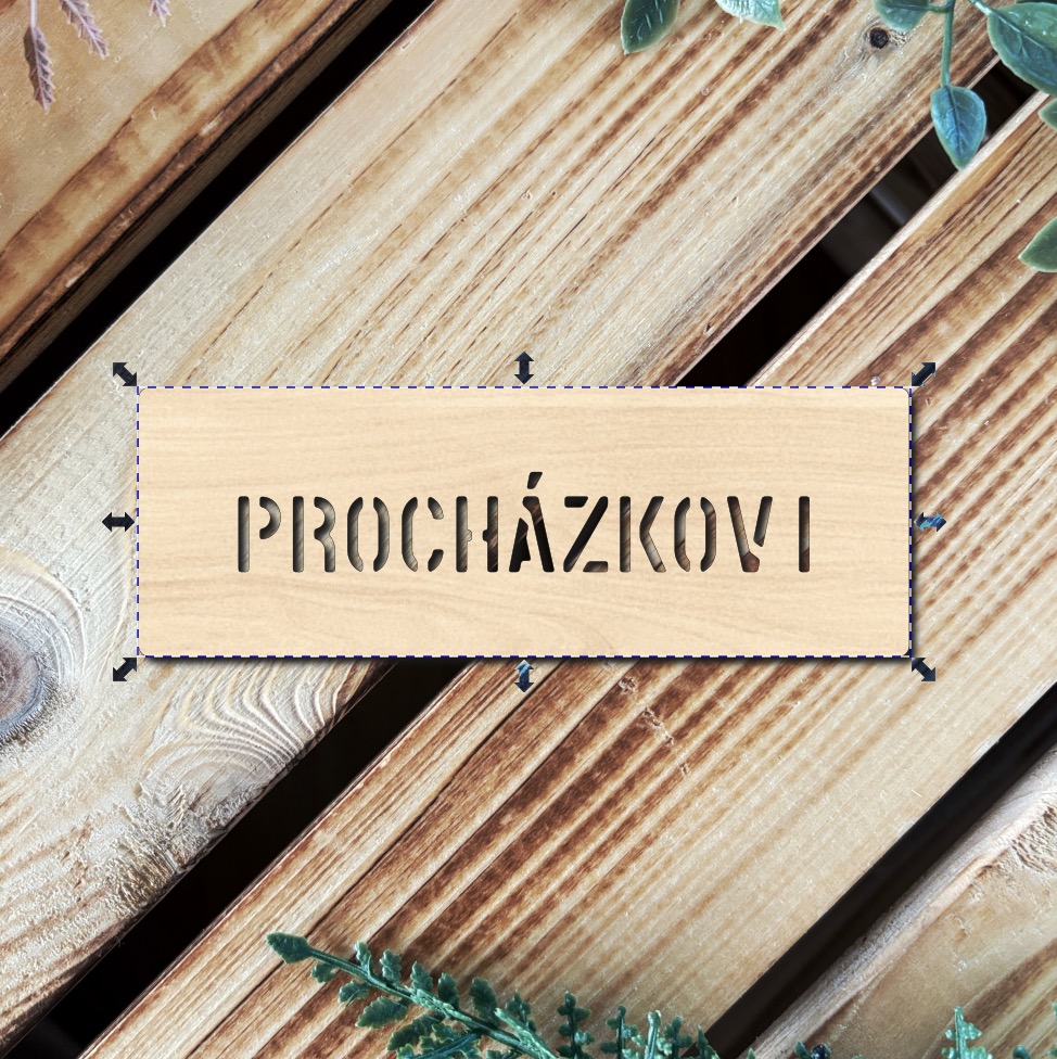 Dřevěná jmenovka na dveře