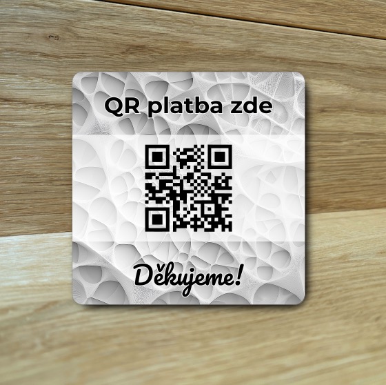 Destička s QR kódem pro přijímání plateb