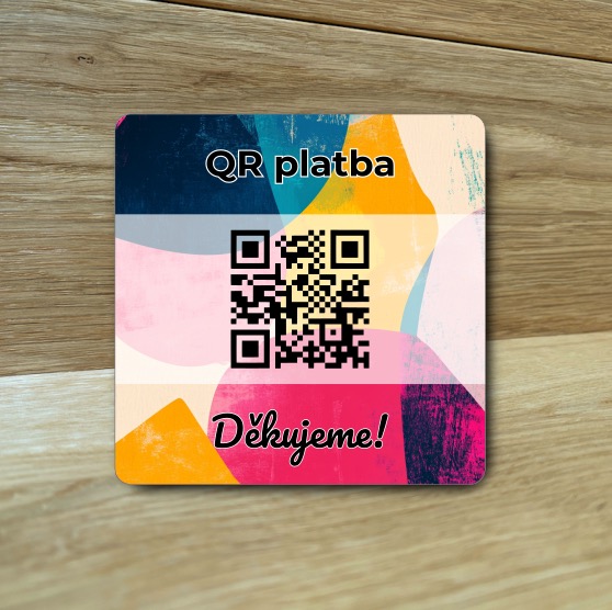 Destička s QR kódem pro přijímání plateb