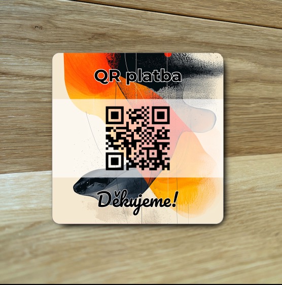 Destička s QR kódem pro přijímání plateb