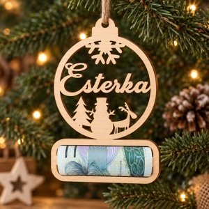Vánoční ozdoba na peníze se jménem