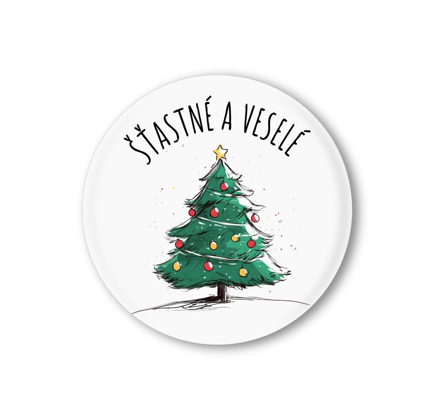 Vánoční připínací placka - stromeček