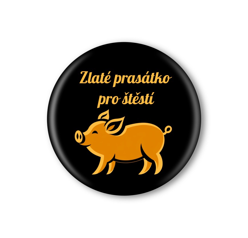 Vánoční připínací placka - prasátko