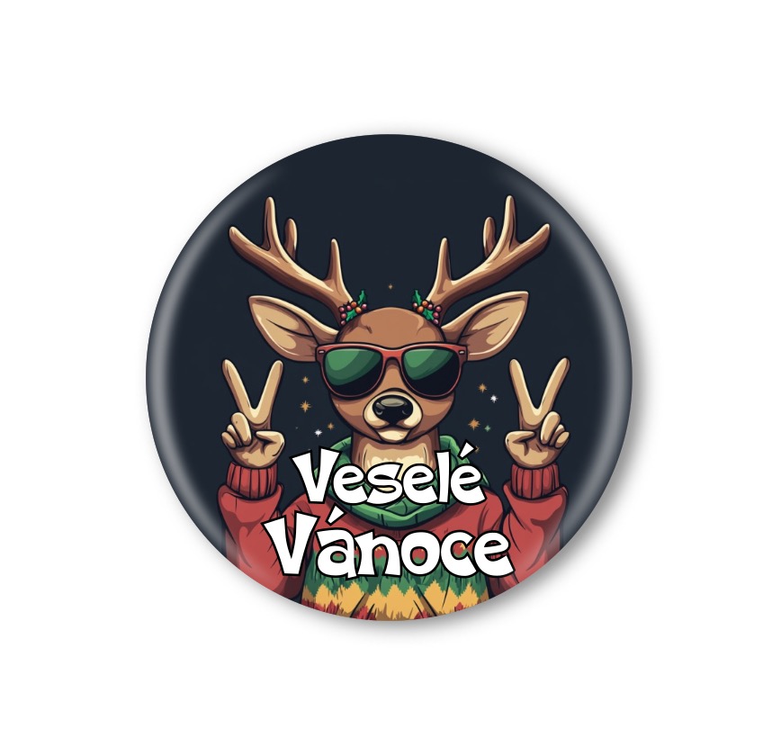 Vánoční připínací placka - sob