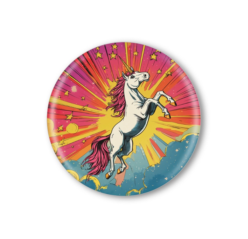 Připínací placka - Jednorožec