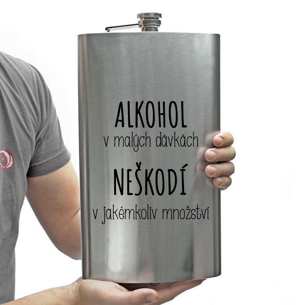 Obří placatka s brašnou - Alkohol neškodí