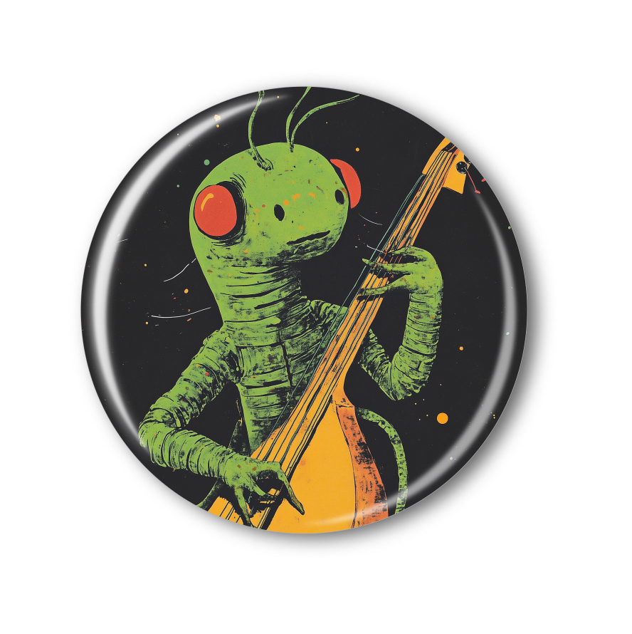 Připínací placka - Hudební Mantis