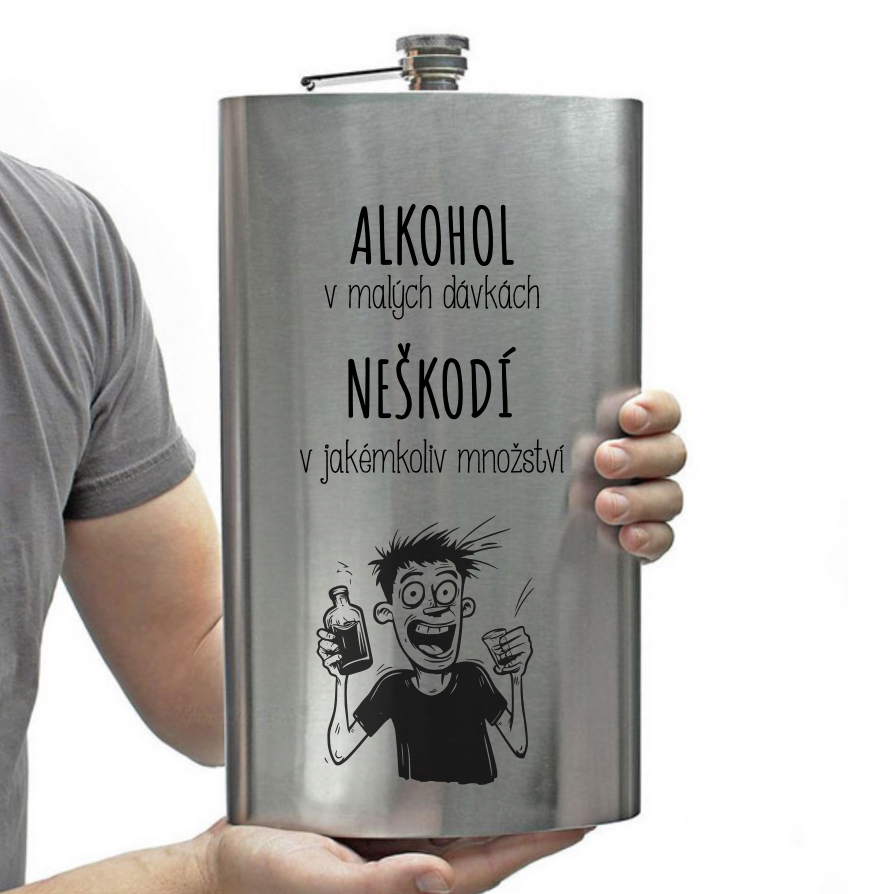 Obří placatka s brašnou - Alkohol neškodí