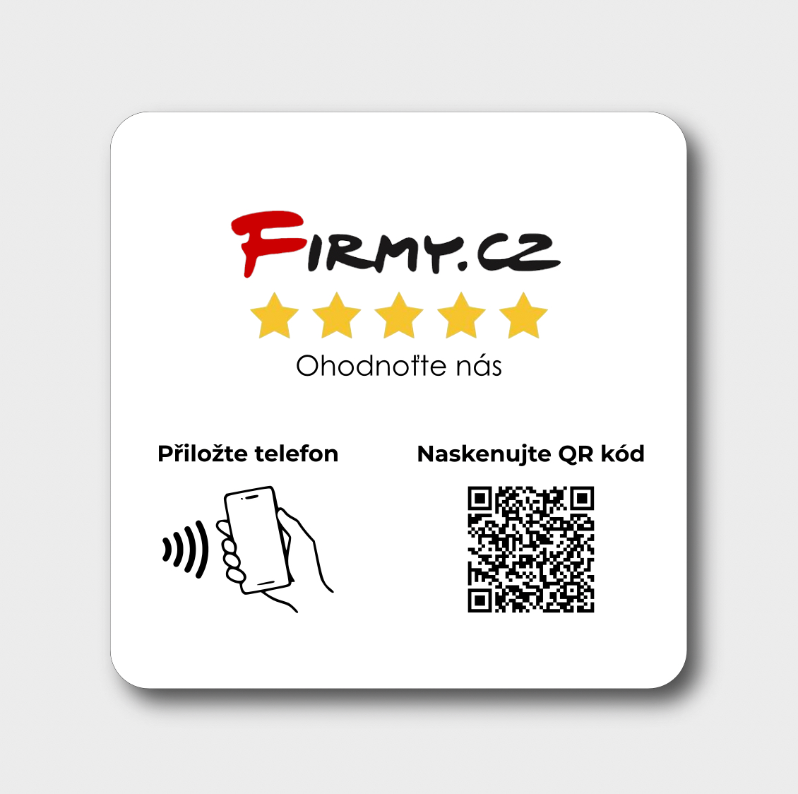 NFC + QR destička pro Firmy.cz recenze