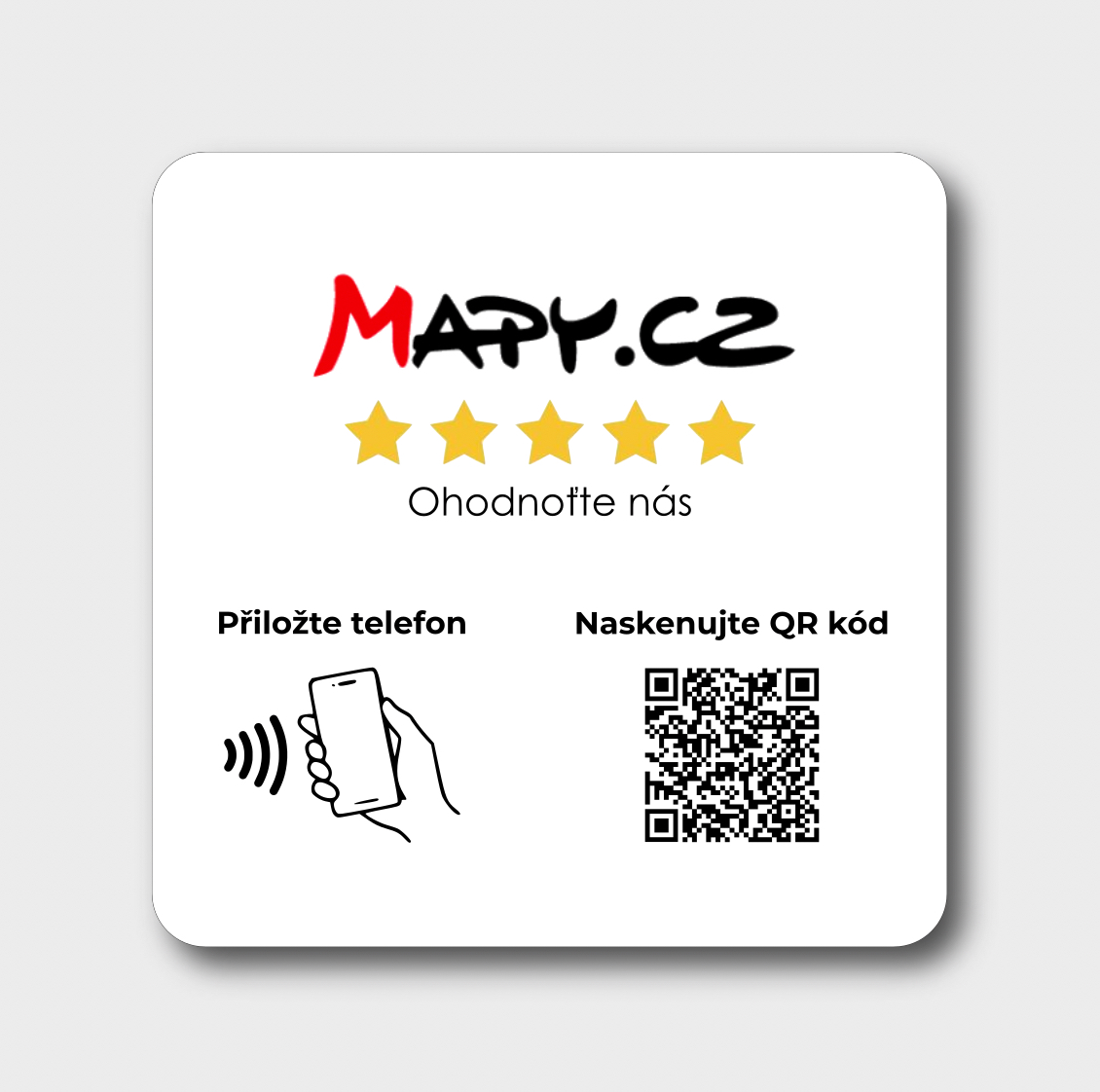 NFC + QR destička pro Mapy.cz recenze