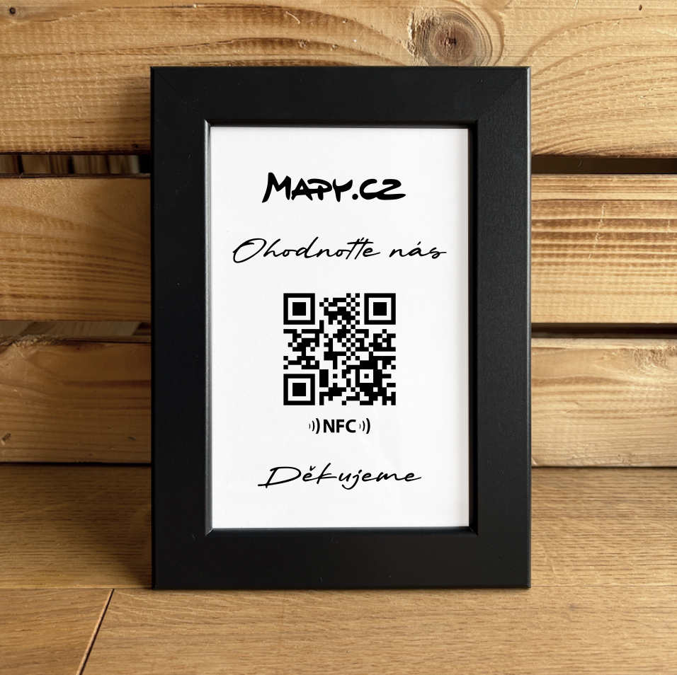 NFC + QR hodnocenka pro Mapy.cz recenze