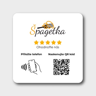 NFC + QR destička pro Google recenze
