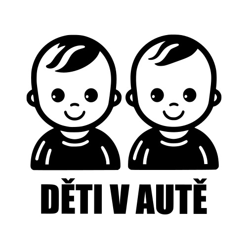 Samolepka na auto - Děti v autě