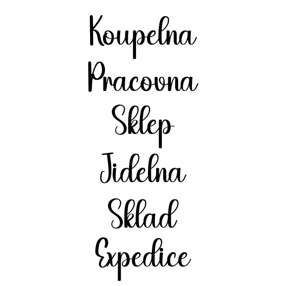 Vinylová nálepka na dveře - Nápis na přání