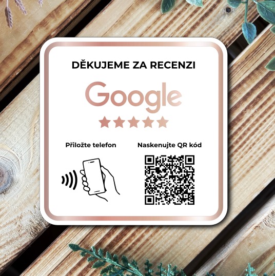 NFC + QR destička pro Google recenze