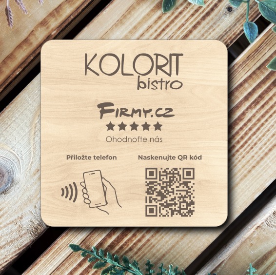 NFC + QR destička pro Firmy.cz recenze s vlastním logem