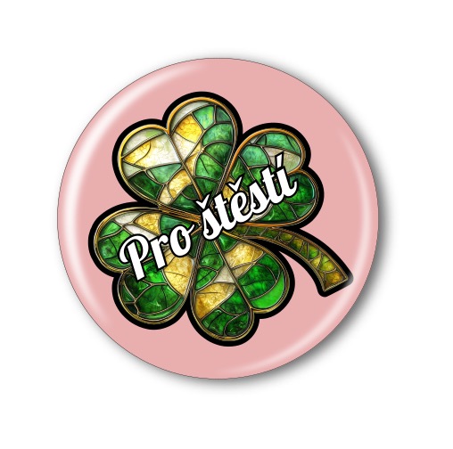 Připínací placka - Čtyřlístek