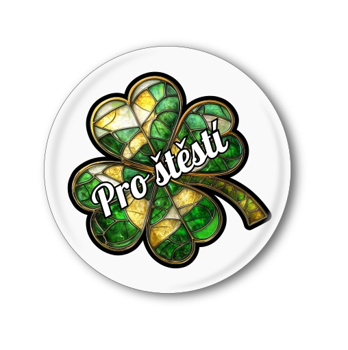 Připínací placka - Čtyřlístek