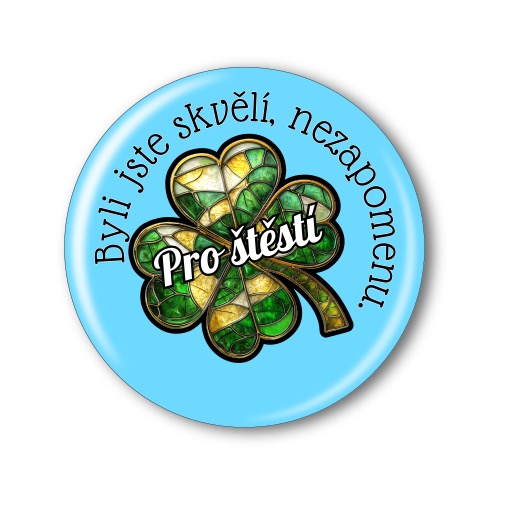 Připínací placka - Čtyřlístek