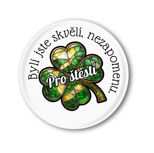 Připínací placka - Čtyřlístek