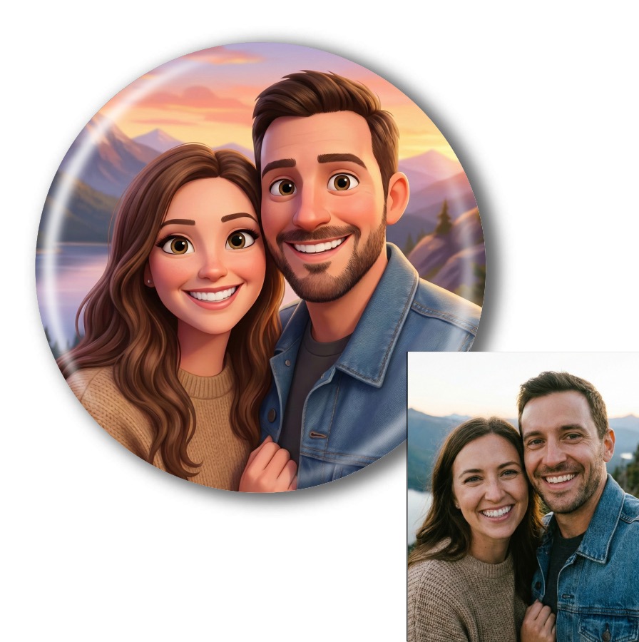 Připínací placka v Disney stylu podle vaší fotky