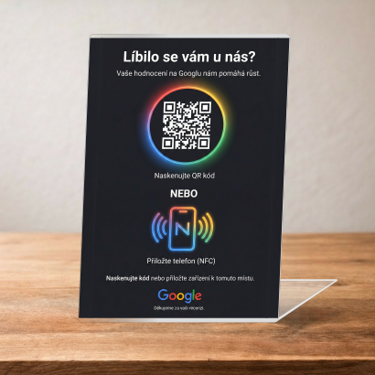 Stojan pro získávání Google recenzí 