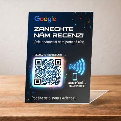 Stojan pro získávání Google recenzí 