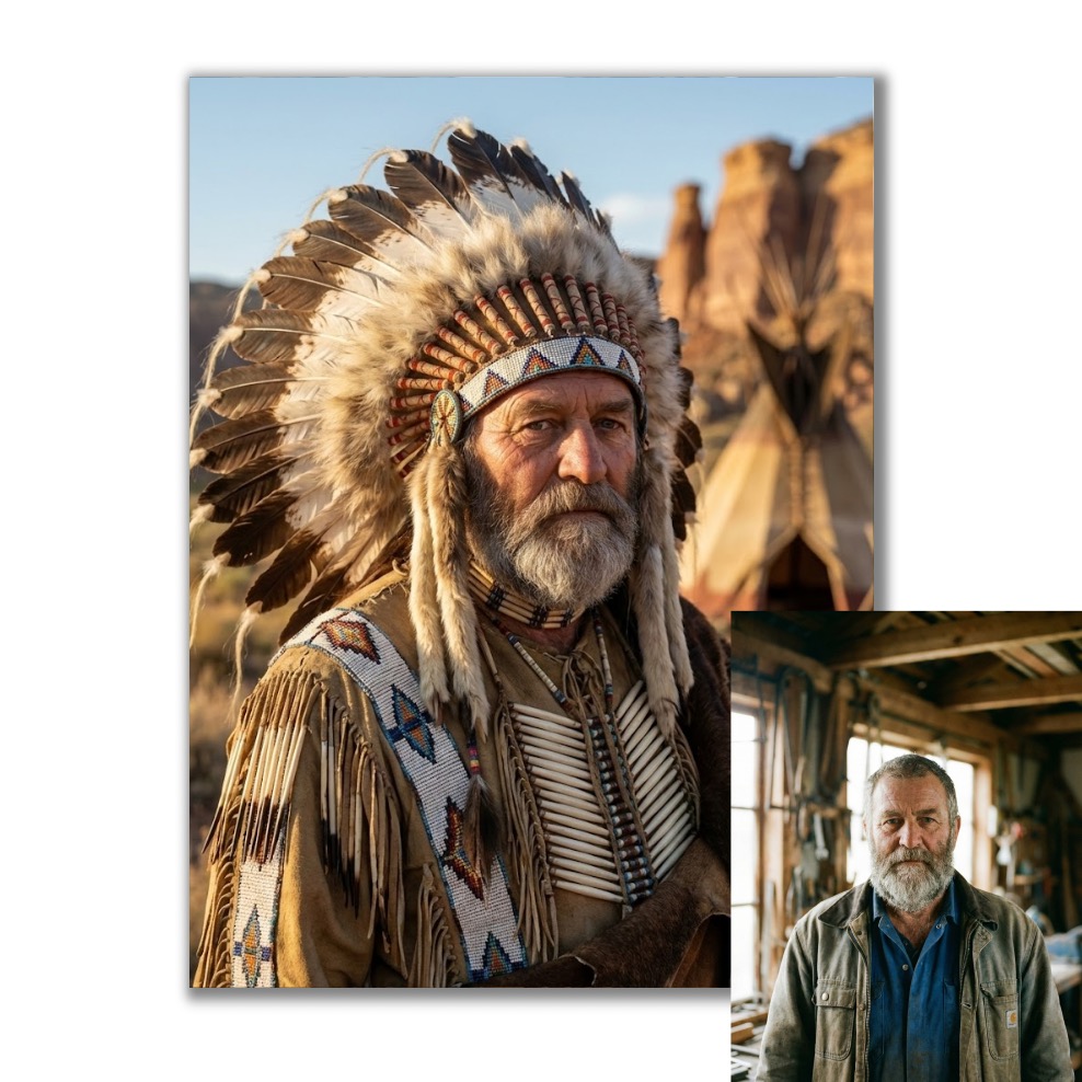 Indián podle vaší fotky pro vlastní tisk