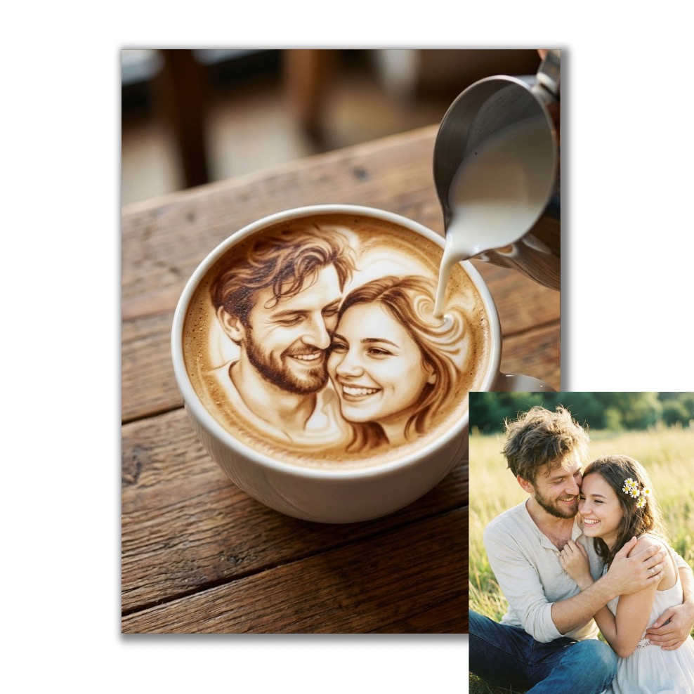 Latte podle vaší fotky pro vlastní tisk