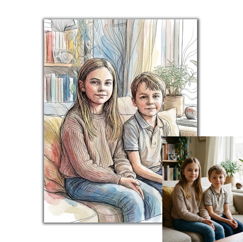 Kresba podle vaší fotky pro vlastní tisk