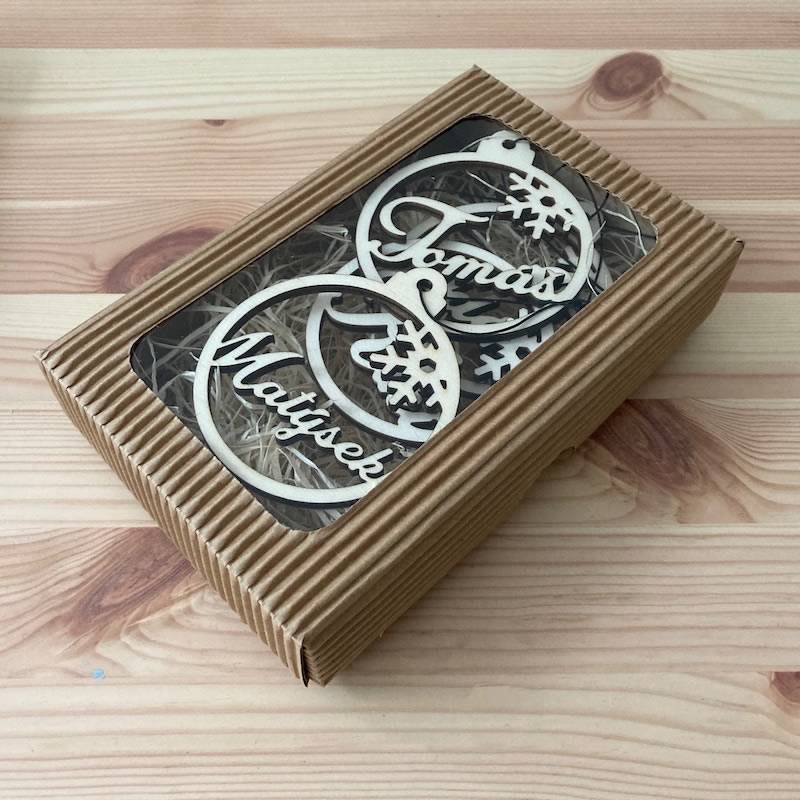 Dárková krabička s dřevitou výplní