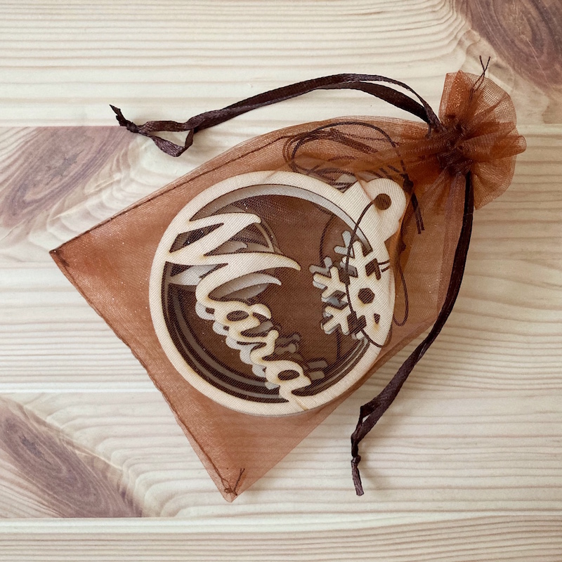 Dárkový sáček na dřevěné dekorace