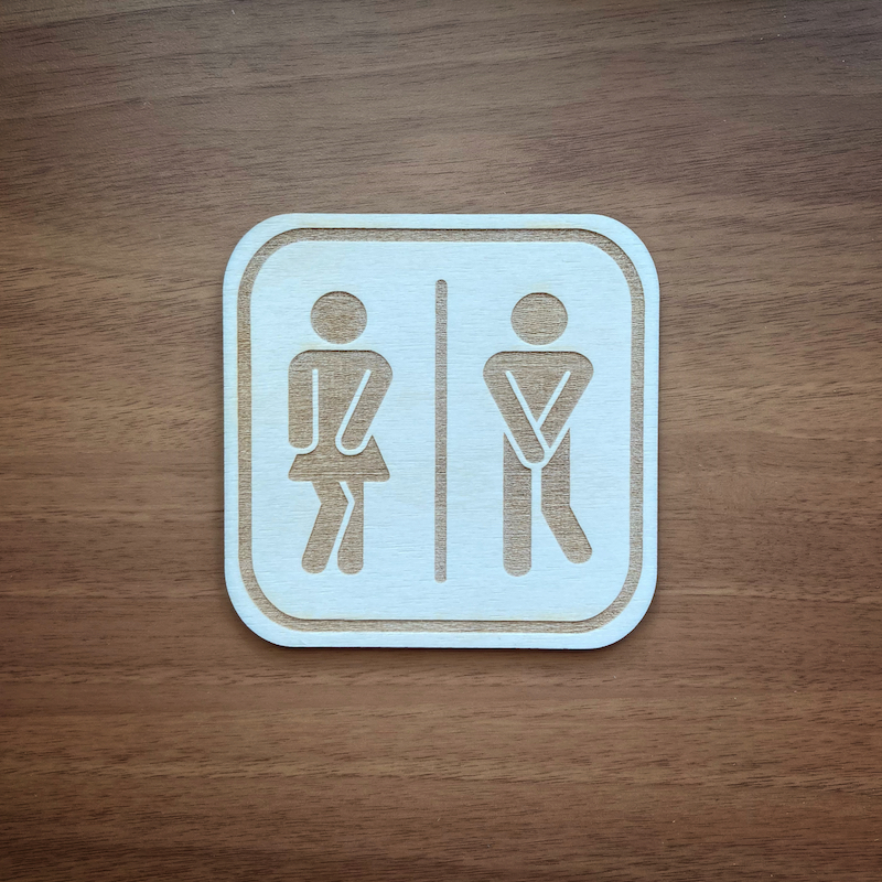 Dřevěná tabulka - WC