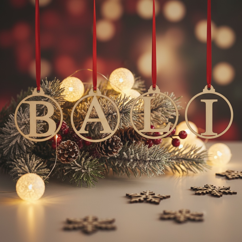 Dřevěná vánoční ozdoba s písmenem