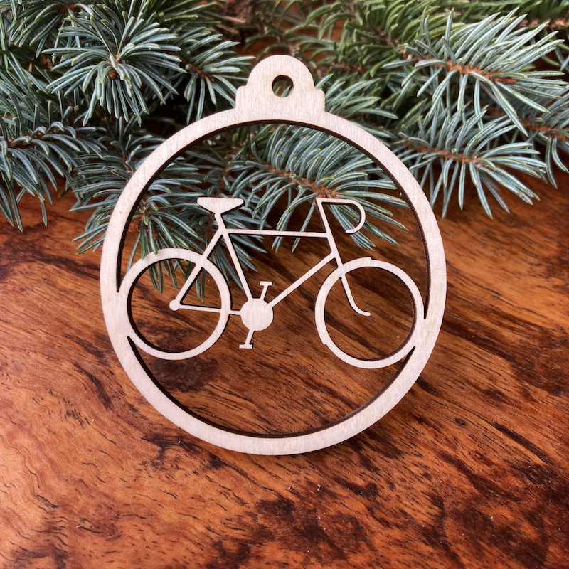 Dřevěná vánoční ozdoba – Bicykl