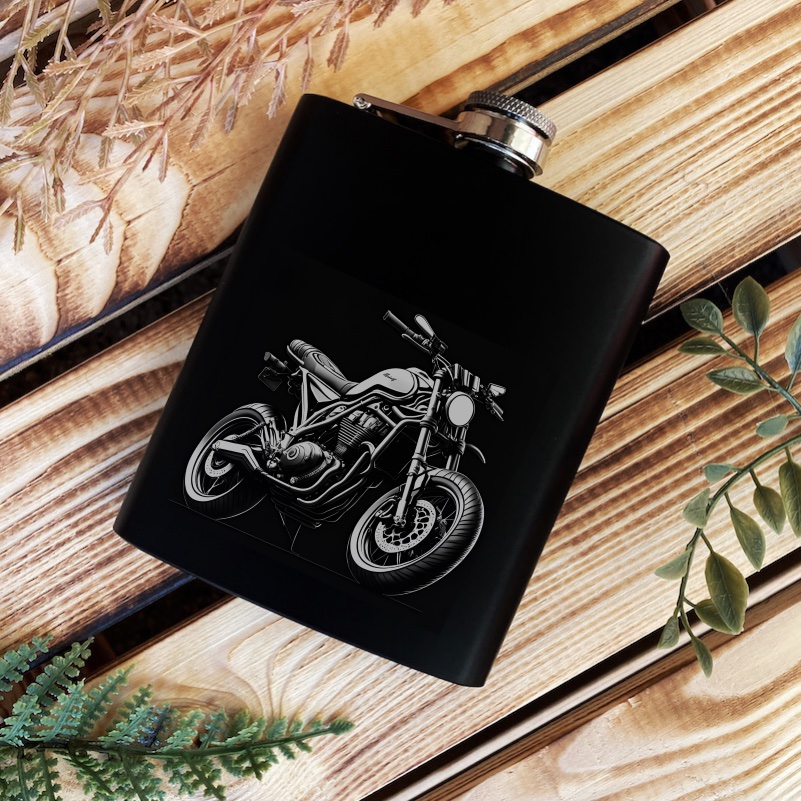 Černá placatka s motorkou