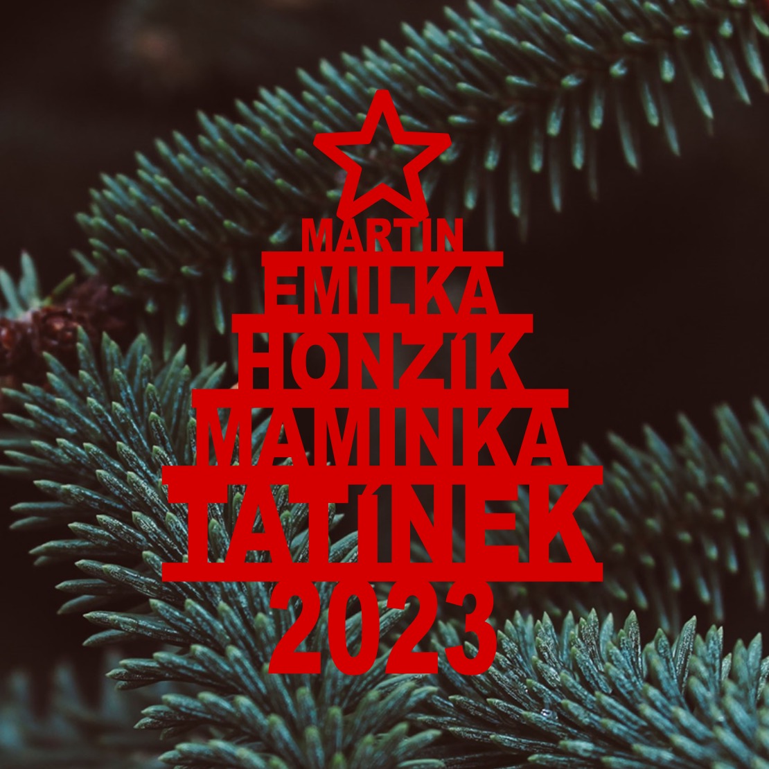 Vánoční rodinná ozdoba se jmény