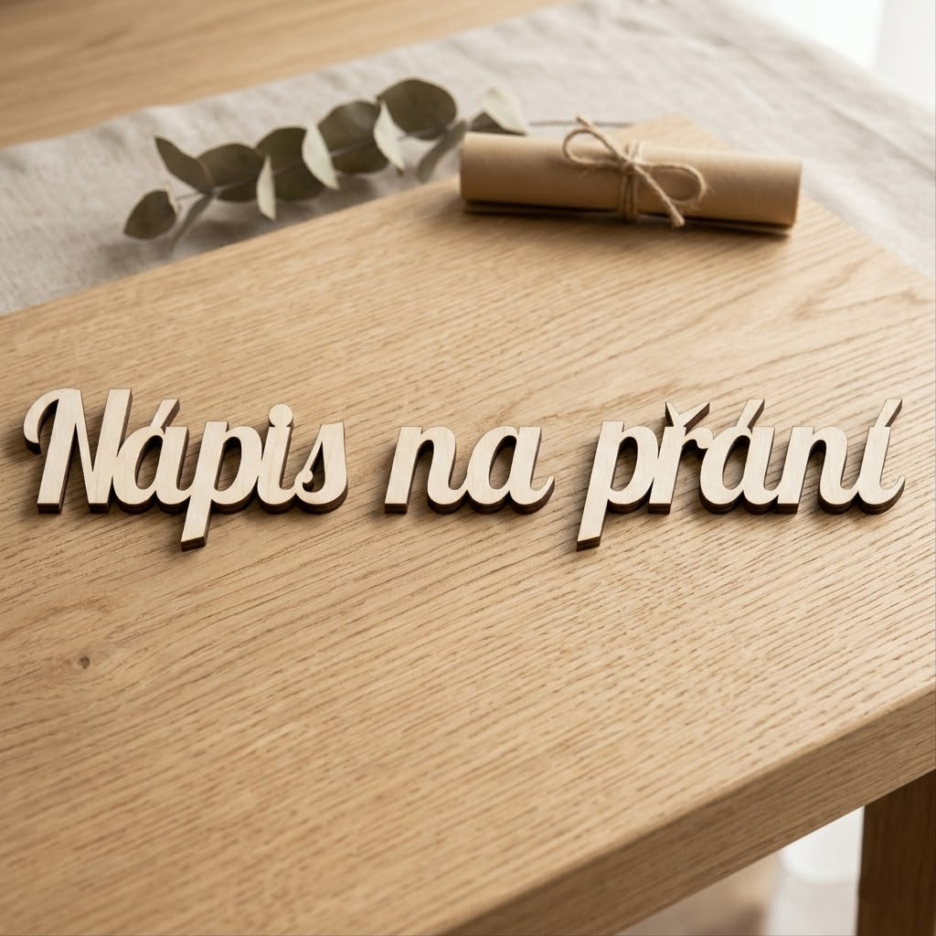 Dřevěný nápis na přání