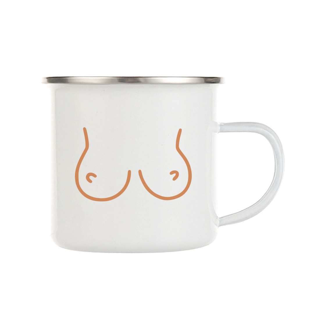 Smaltovaný hrnek (plecháček) s prsy