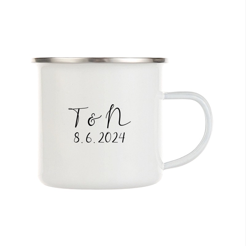 Svatební plecháček s iniciály