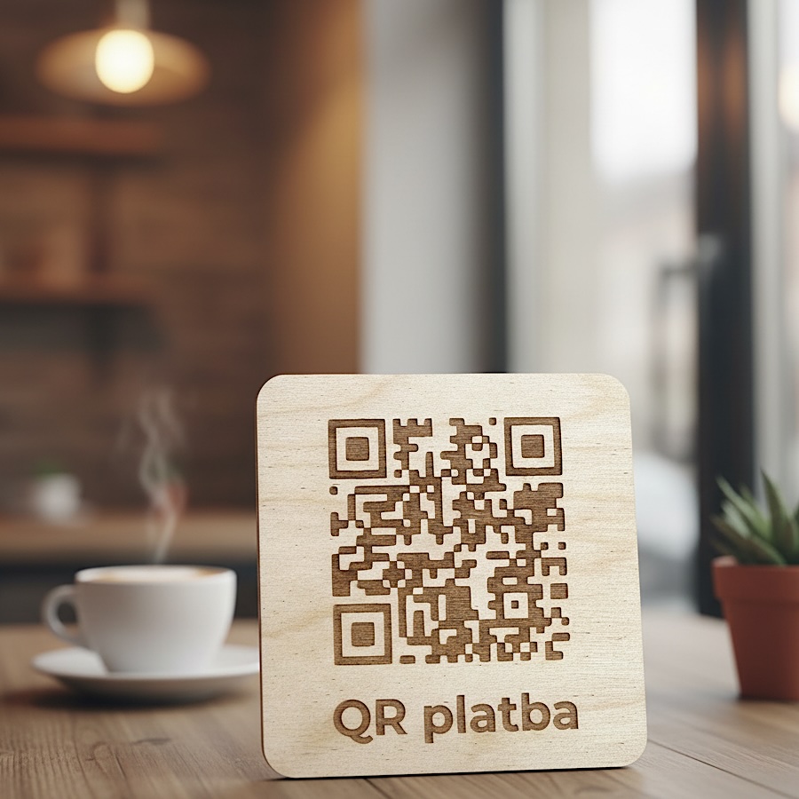 Destička s QR kódem pro přijímání plateb