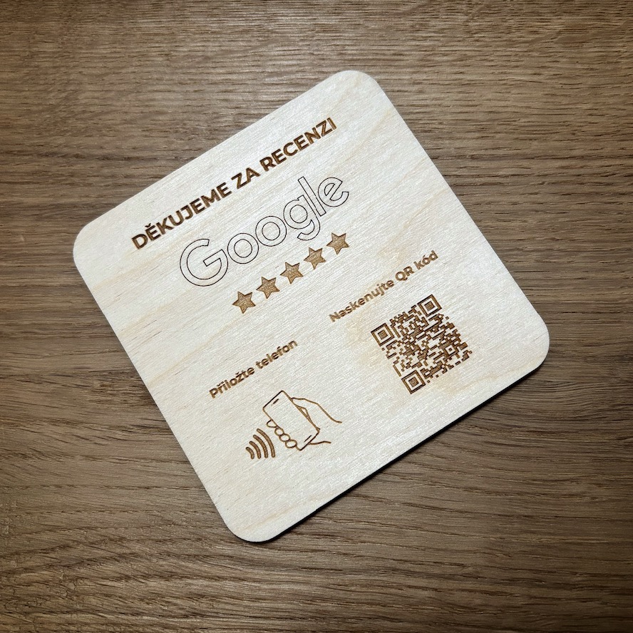NFC + QR destička pro Google recenze