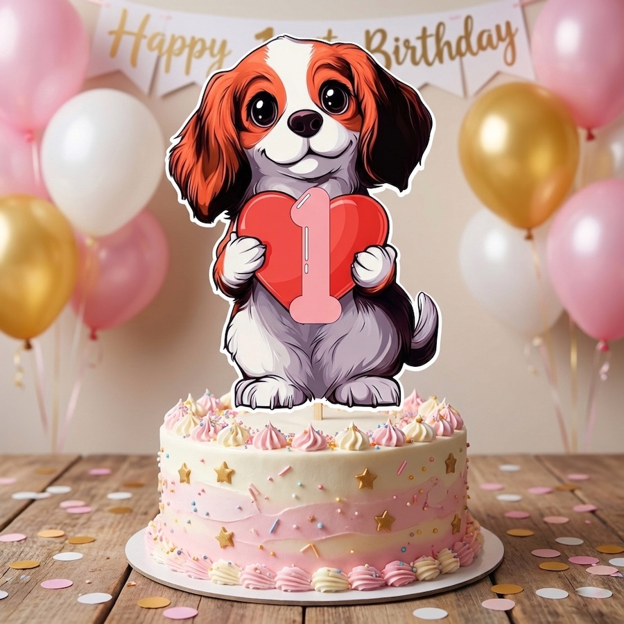 Zápich do dortu - Pejsek s číslem na přání