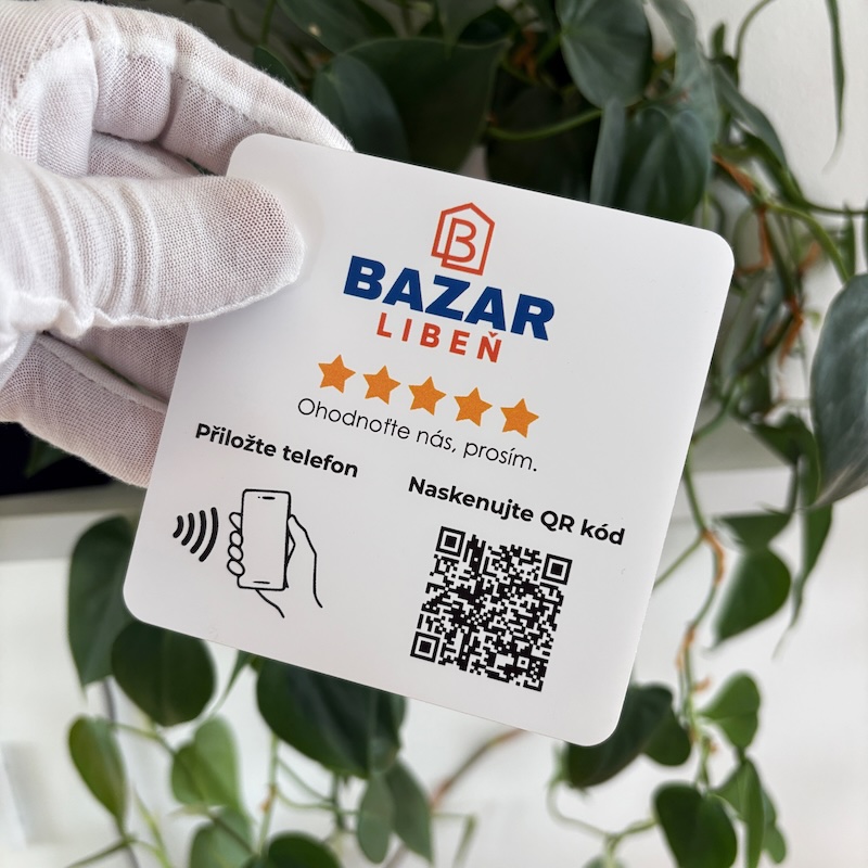 NFC + QR destička pro Google recenze