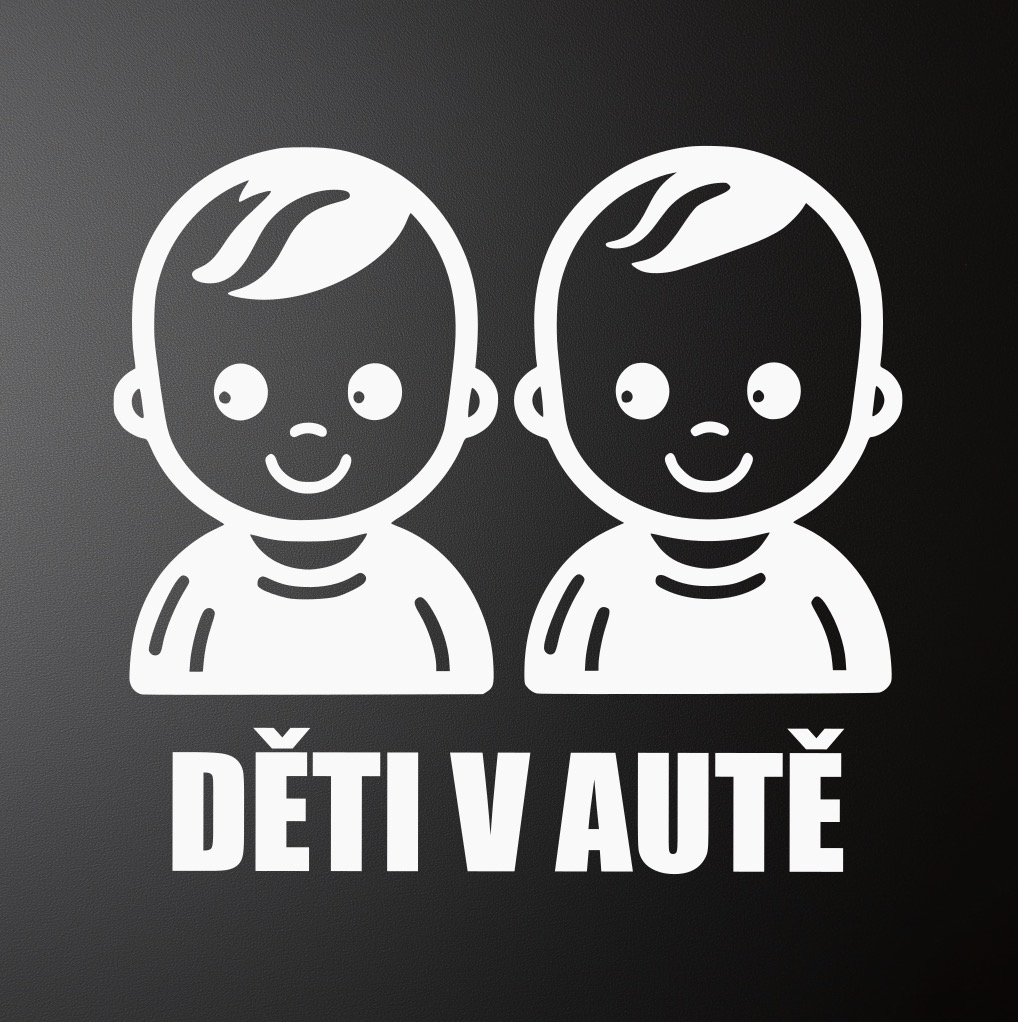 Samolepka na auto - Děti v autě