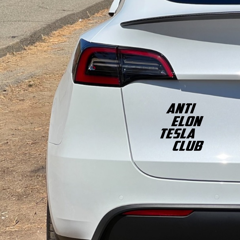 Samolepka na Teslu - Anti Elon Tesla Club