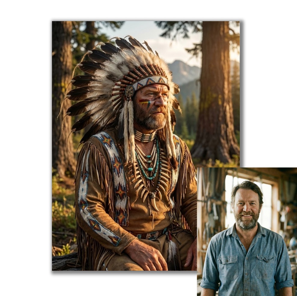 Obraz podle vaší fotky - Vy jako indián