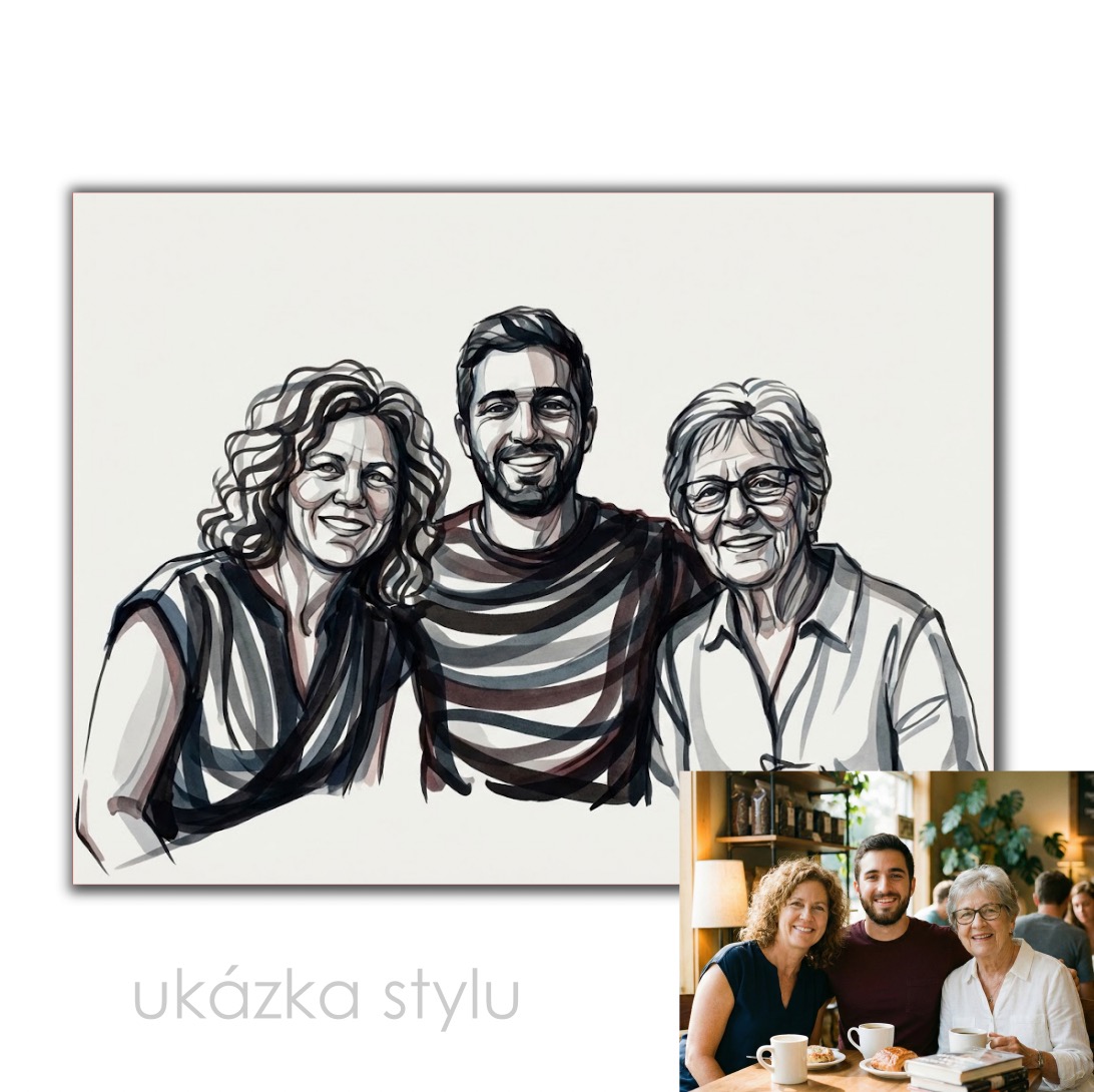 Ilustrace podle vaší fotky pro vlastní tisk
