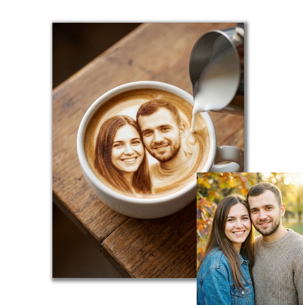 Latte podle vaší fotky pro vlastní tisk