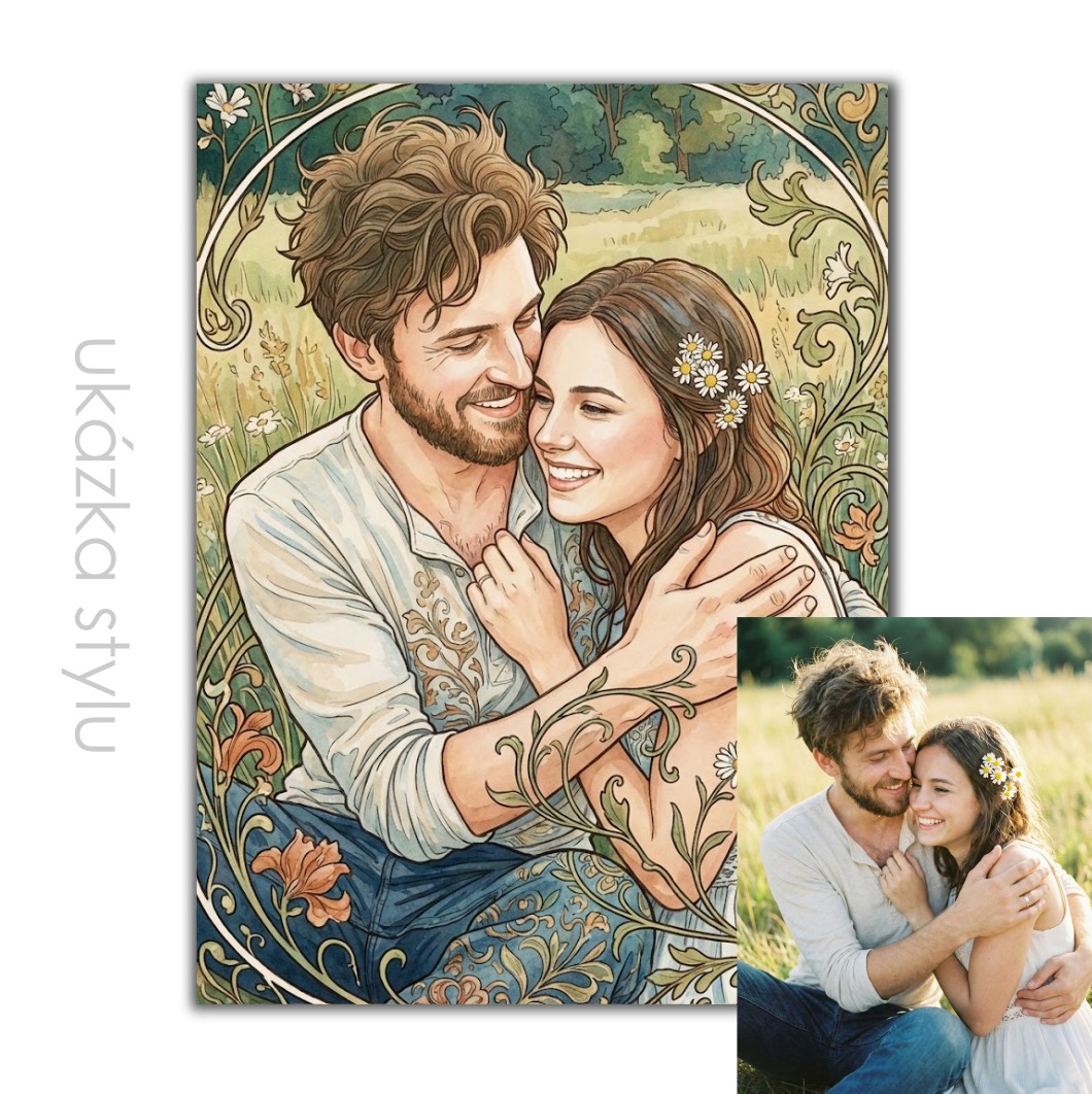 Art Nouveau podle vaší fotky pro vlastní tisk